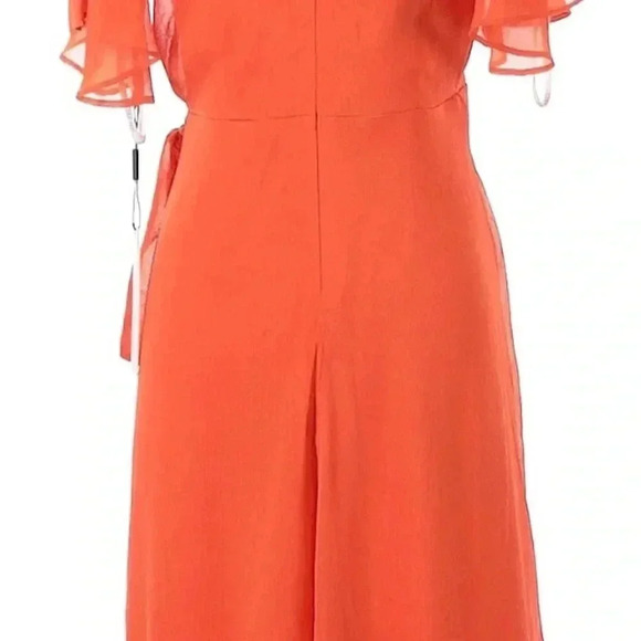 Yellow Calvin Klein Ruffle Dress Size 6 - Picture 3 of 8